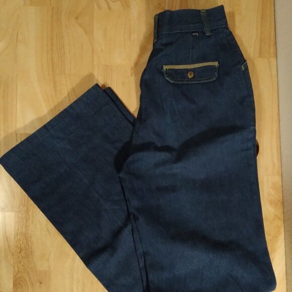 Vintage Levi's Blue Denim Flare High Waist Jeans - Picture 1 of 9